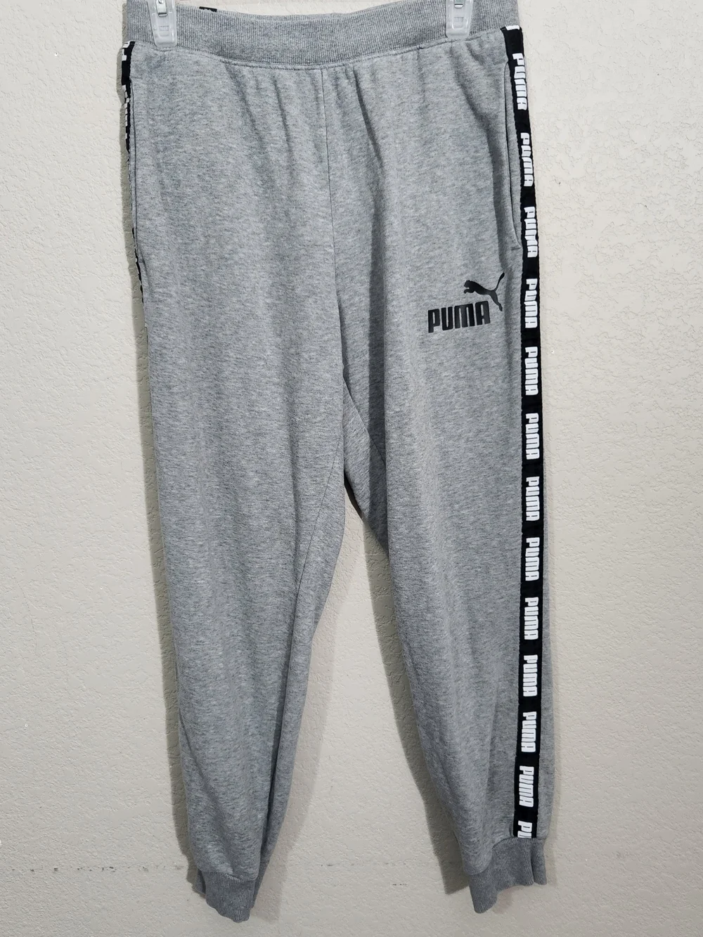 Puma Gray Logo Tape Joggers